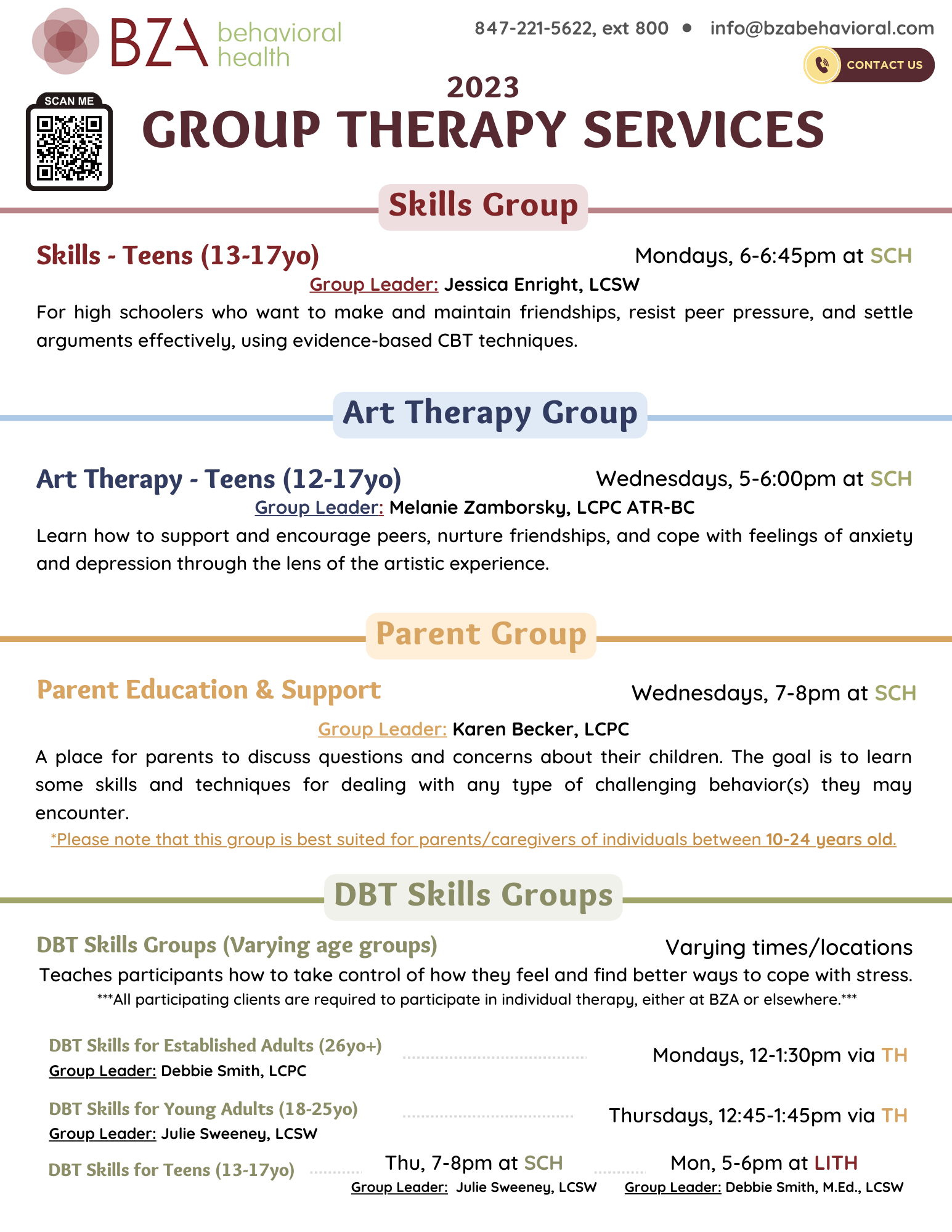 Group Therapy Listing